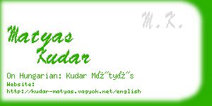 matyas kudar business card